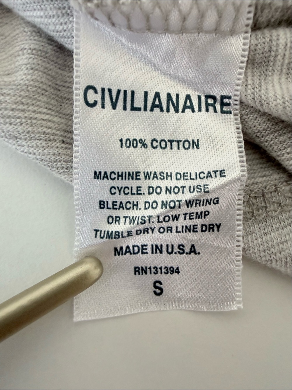 NWT Civilianaire Heather Gray Slub Cotton Long Sleeve Crewneck Shirt Men’s Small - Picture 7 of 9